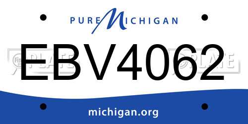 EBV4062 Michigan License Plate