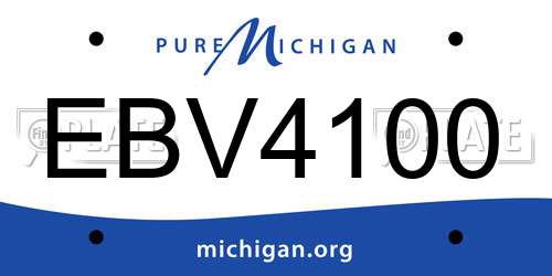 EBV4100 Michigan License Plate