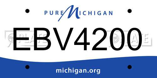 EBV4200 Michigan License Plate