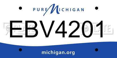EBV4201 Michigan License Plate