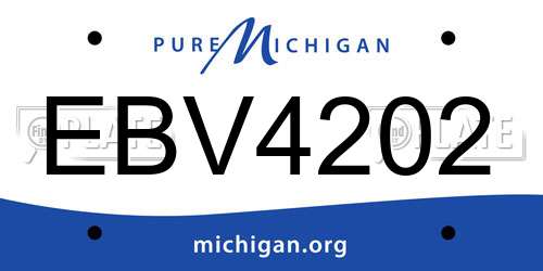 EBV4202 Michigan License Plate