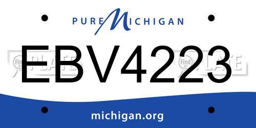 EBV4223 Michigan License Plate