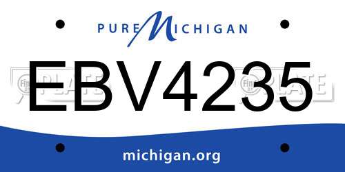 EBV4235 Michigan License Plate