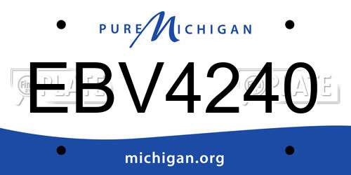 EBV4240 Michigan License Plate