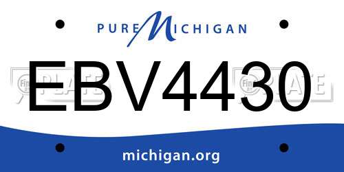 EBV4430 Michigan License Plate