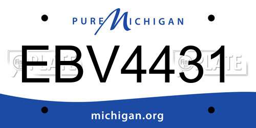 EBV4431 Michigan License Plate