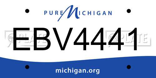 EBV4441 Michigan License Plate