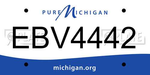 EBV4442 Michigan License Plate