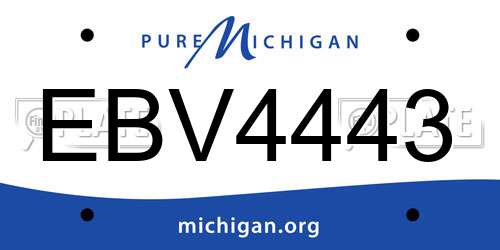EBV4443 Michigan License Plate