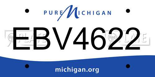 EBV4622 Michigan License Plate