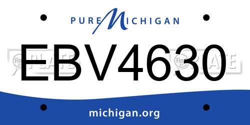 EBV4630 Michigan License Plate