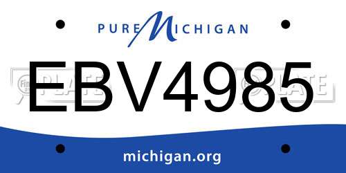 EBV4985 Michigan License Plate