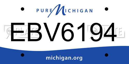 EBV6194 Michigan License Plate