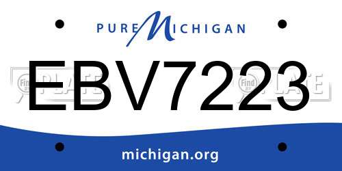 EBV7223 Michigan License Plate