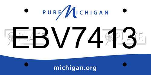 EBV7413 Michigan License Plate
