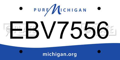 EBV7556 Michigan License Plate