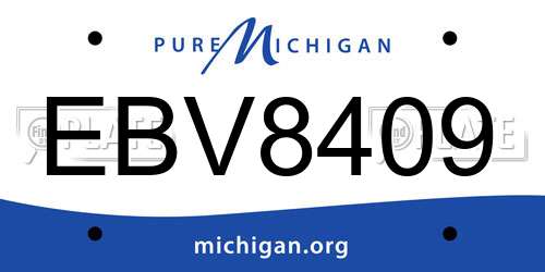 EBV8409 Michigan License Plate
