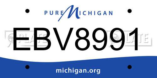 EBV8991 Michigan License Plate