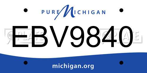 EBV9840 Michigan License Plate