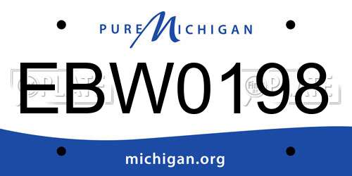 EBW0198 Michigan License Plate