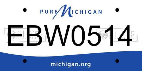 EBW0514 Michigan License Plate