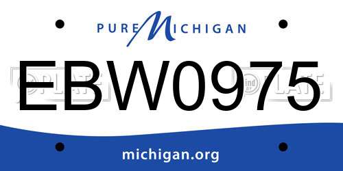 EBW0975 Michigan License Plate