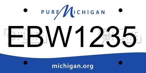 EBW1235 Michigan License Plate