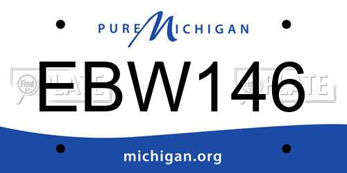 EBW146 Michigan License Plate