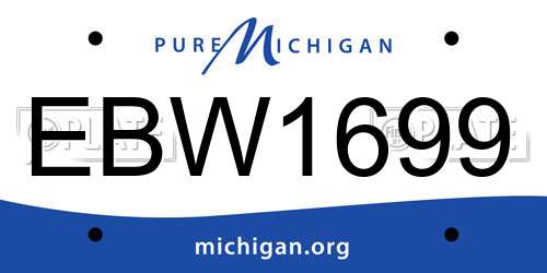 EBW1699 Michigan License Plate