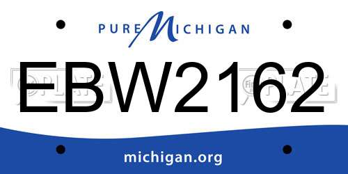 EBW2162 Michigan License Plate