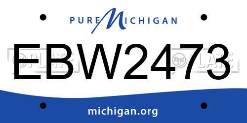 EBW2473 Michigan License Plate