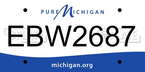 EBW2687 Michigan License Plate