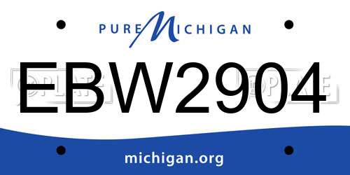 EBW2904 Michigan License Plate