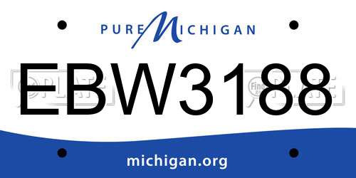 EBW3188 Michigan License Plate