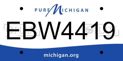 EBW4419 Michigan License Plate