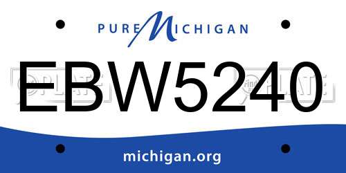 EBW5240 Michigan License Plate
