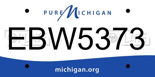 EBW5373 Michigan License Plate