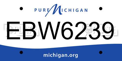 EBW6239 Michigan License Plate