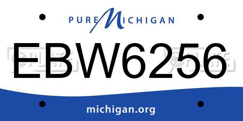 EBW6256 Michigan License Plate