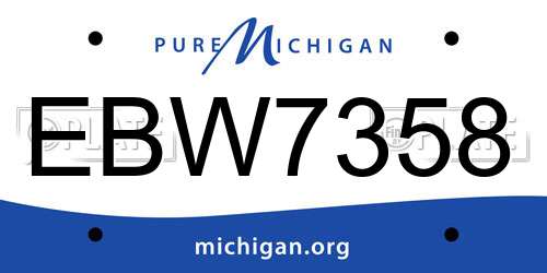 EBW7358 Michigan License Plate