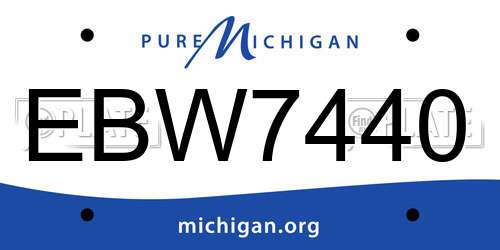 EBW7440 Michigan License Plate