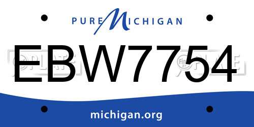 EBW7754 Michigan License Plate