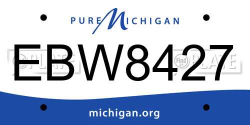 EBW8427 Michigan License Plate