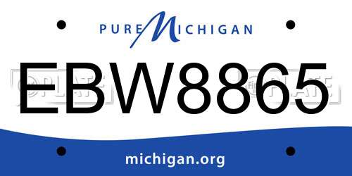 EBW8865 Michigan License Plate