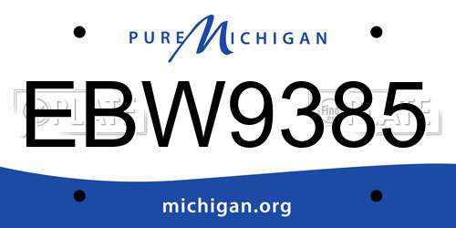 EBW9385 Michigan License Plate