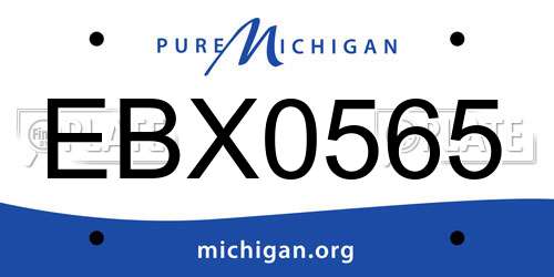 EBX0565 Michigan License Plate