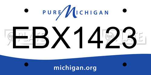 EBX1423 Michigan License Plate