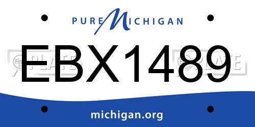 EBX1489 Michigan License Plate
