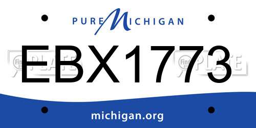EBX1773 Michigan License Plate