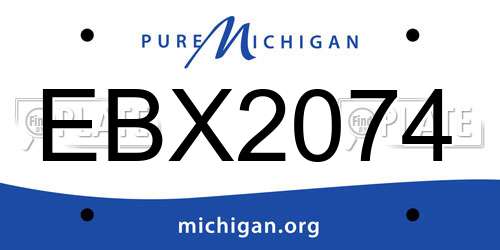 EBX2074 Michigan License Plate
